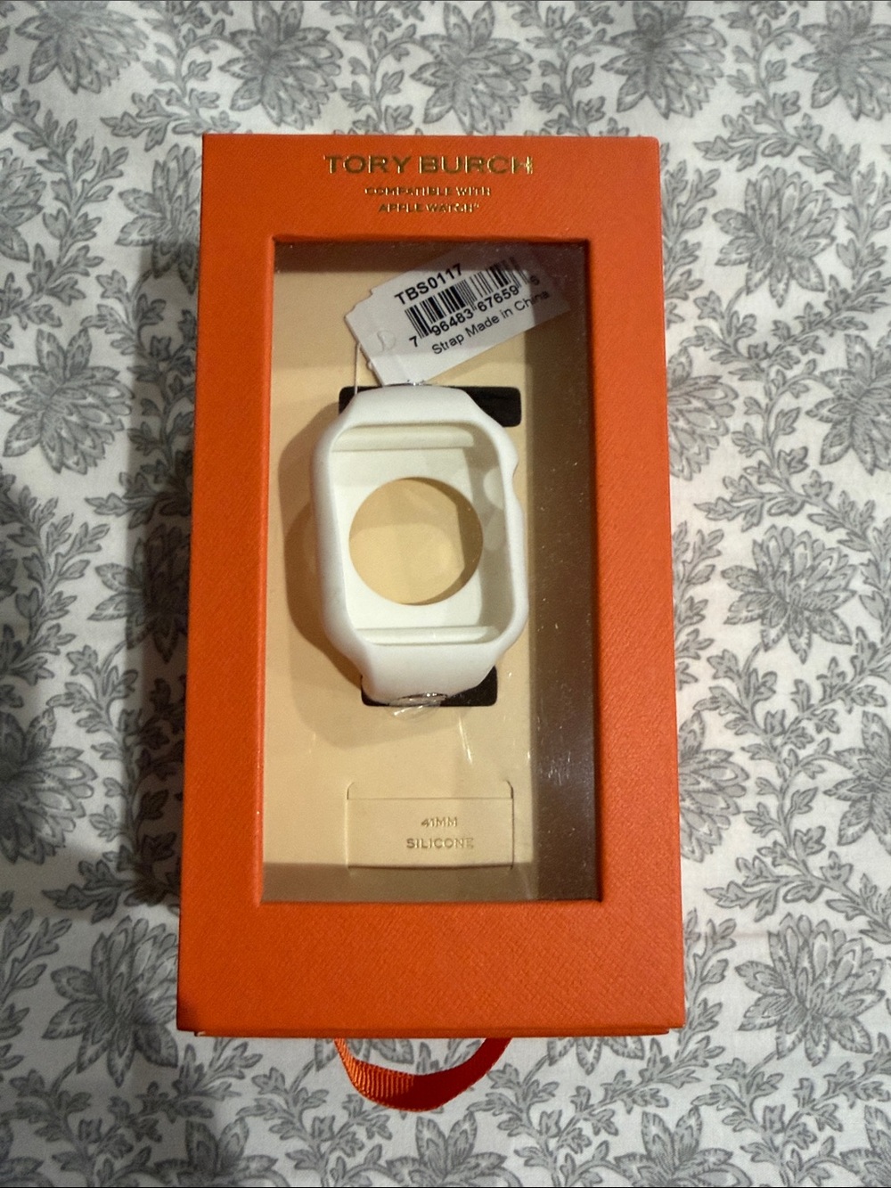 Tory Burch T Monogram White Silicone Apple Band
